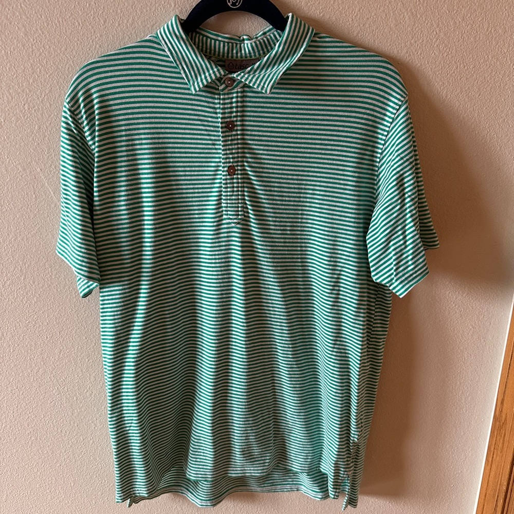 Classic Green Striped Polo Shirt